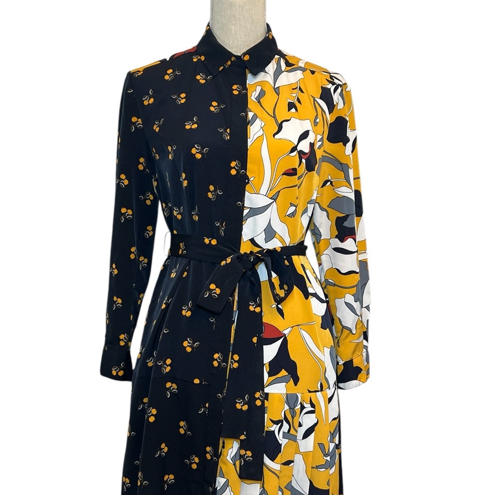 French connection  Black and Yellow maxi dress